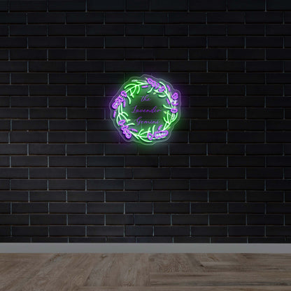 The Lavender Gemini | Circular Version - Premium Neon Artwork