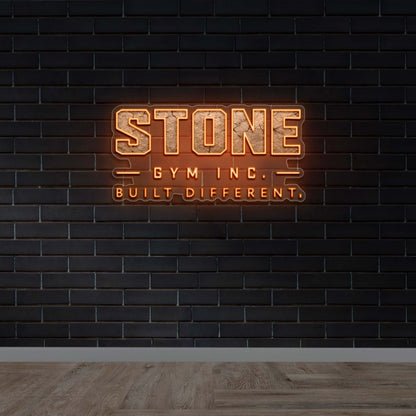 Stone Gym Inc. Built Different - Premium Neon Artwork