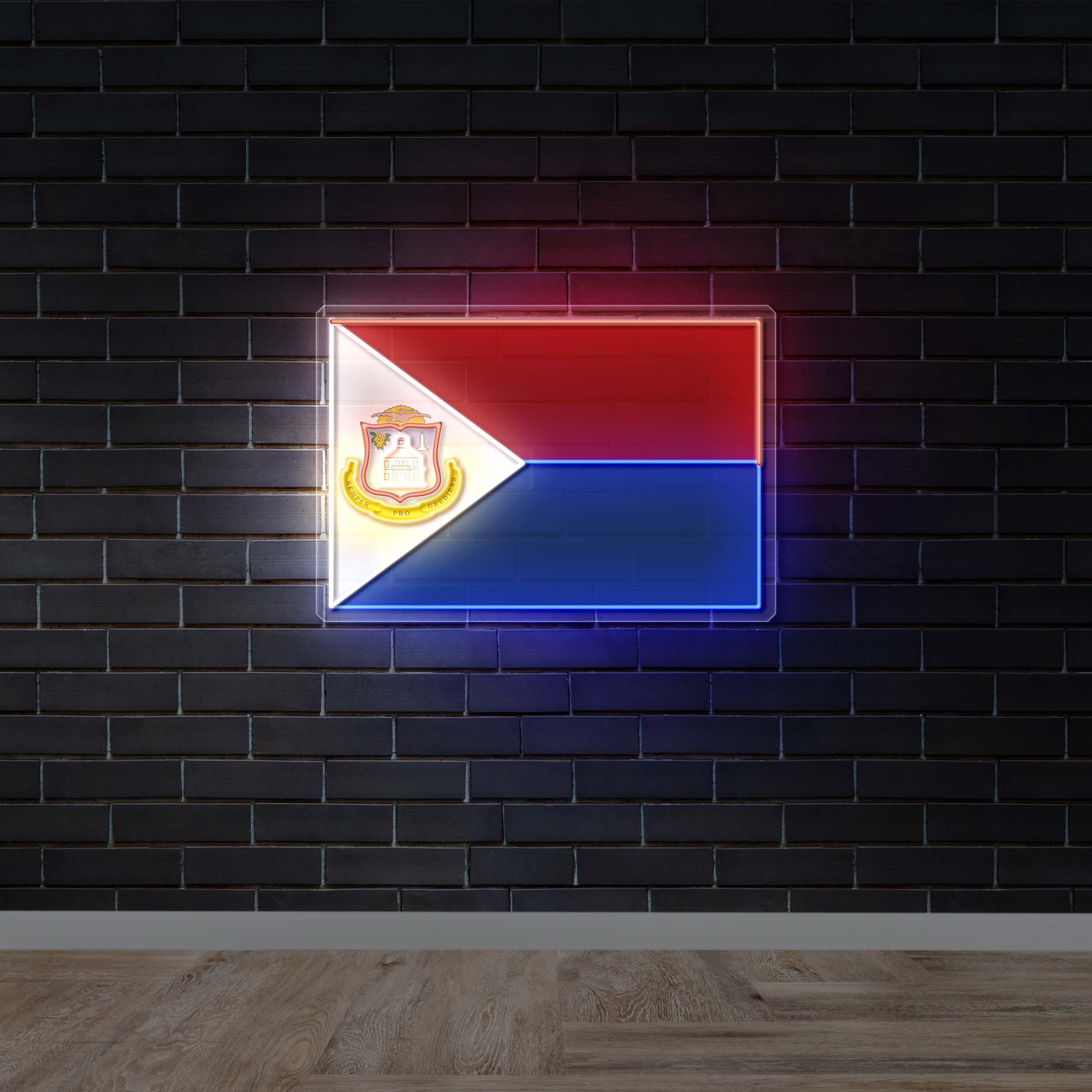 Sint Maarten flag - Premium Neon Artwork