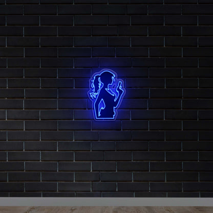 Silhoutte Lady - Premium Neon Artwork