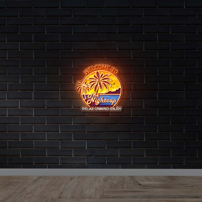 Welcome to The NightCap - Premium Neon Artwork