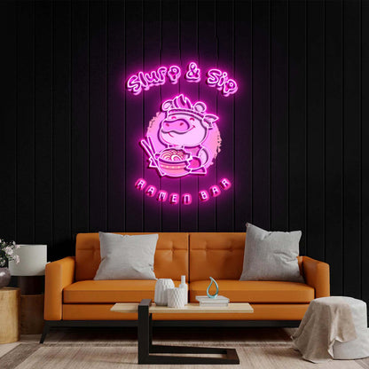 Slurp & Sip - Premium Neon Artwork