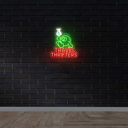 Travel Thrifters - Premium Neon Artwork