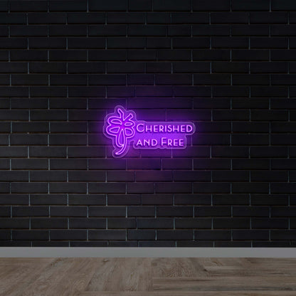 Cherished And Free - Premium Neon Artwork