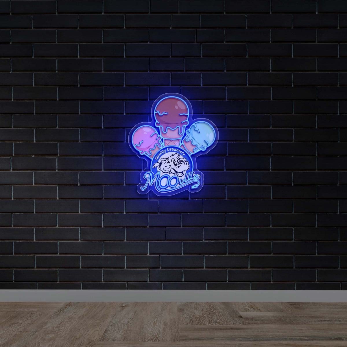 MOOville Quality Creamery - Premium Neon Artwork