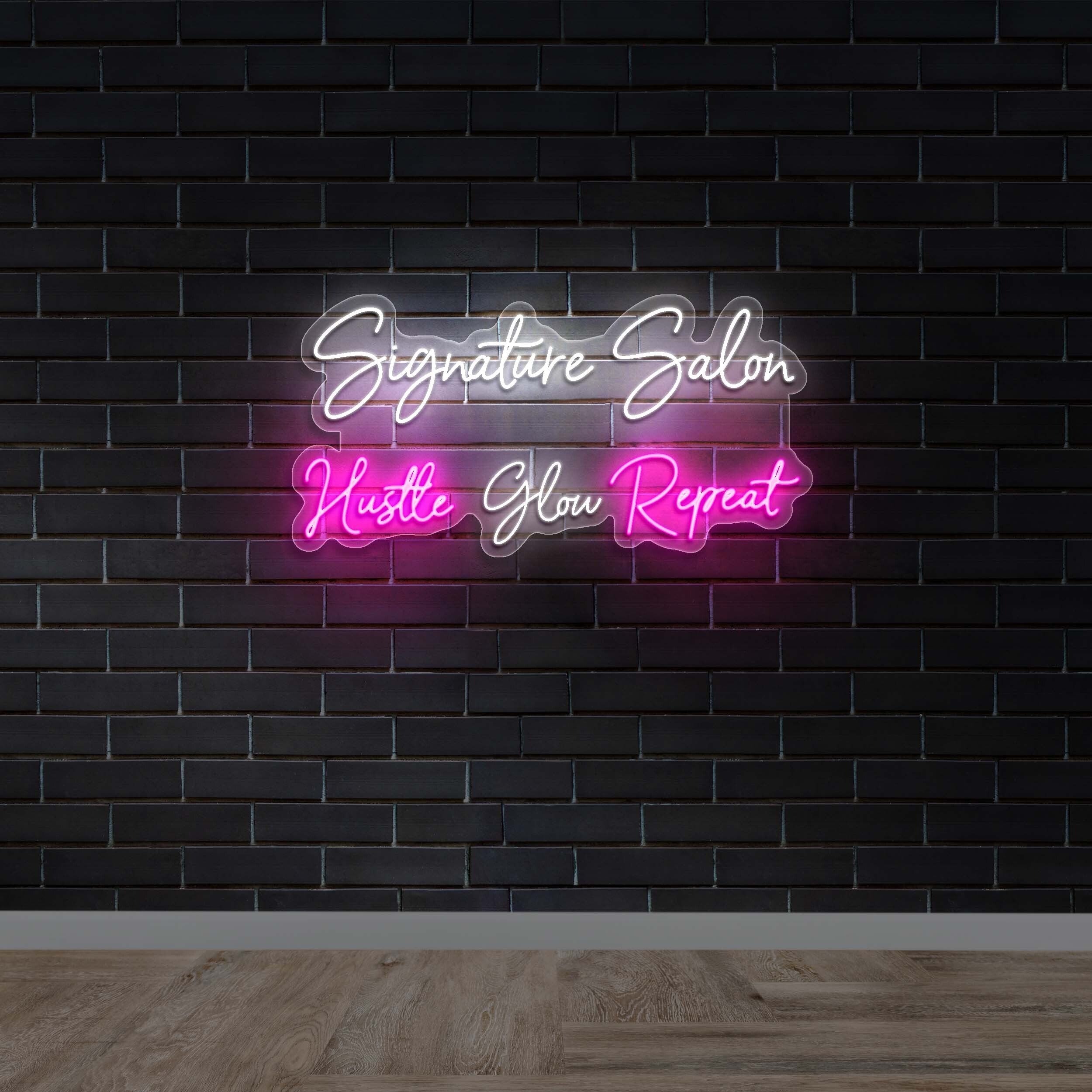 Hustle Glow Repeat - Premium Neon Artwork