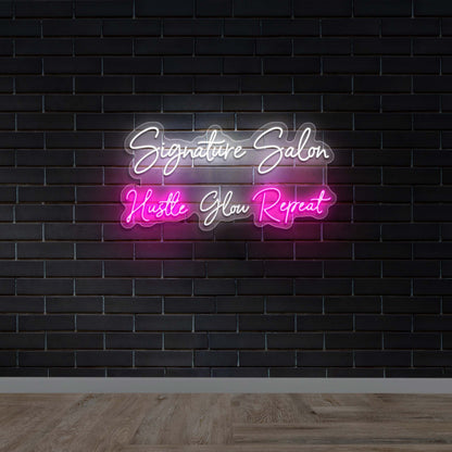 Hustle Glow Repeat - Premium Neon Artwork