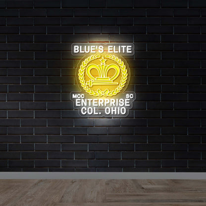 Blue’s Elite Enterprise - Premium Neon Artwork