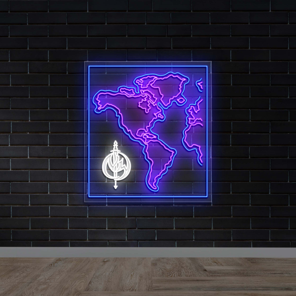 India Map with N3W WORLD Logo - Premium Neon Artwork
