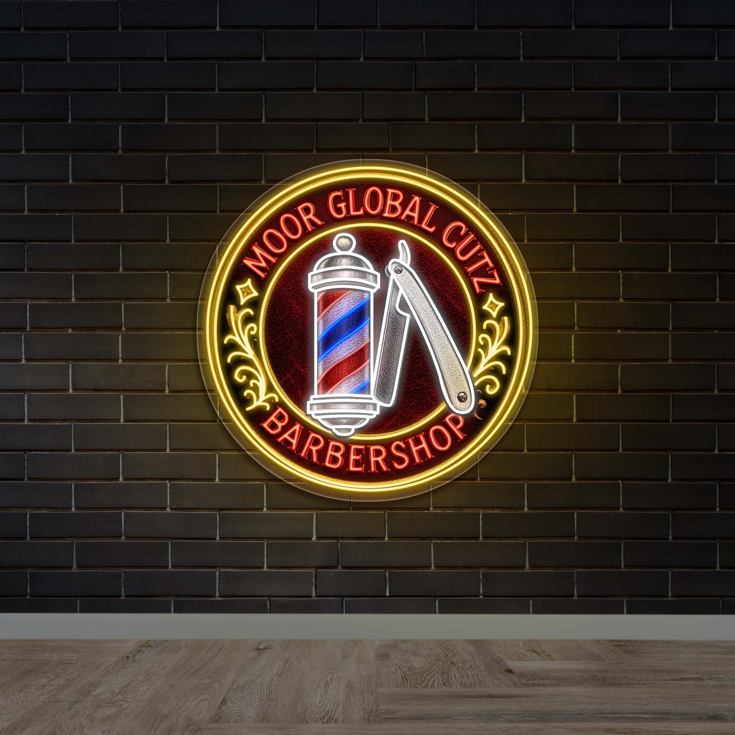 MOOR GLOBAL CUTZ BARBERSHOP -  Premium Neon Artwork