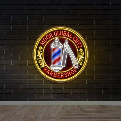 MOOR GLOBAL CUTZ BARBERSHOP -  Premium Neon Artwork
