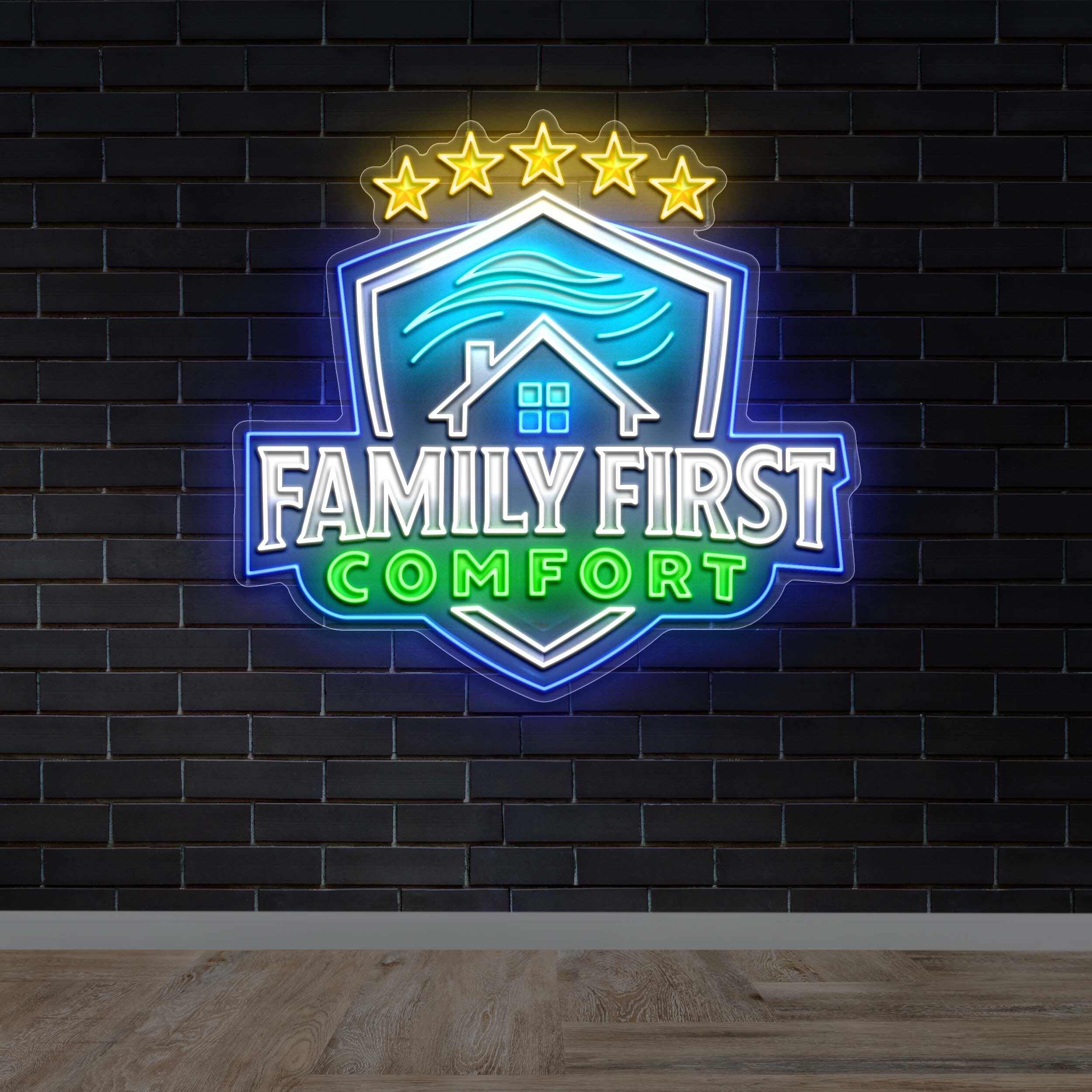 FAMILY FIRST COMFORT - Premium Neon Artwork