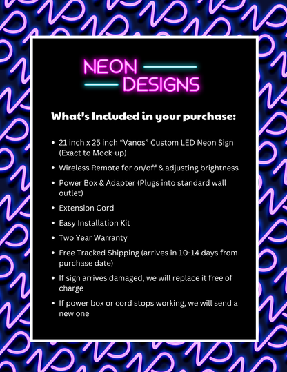 VANOS - Premium Neon Artwork