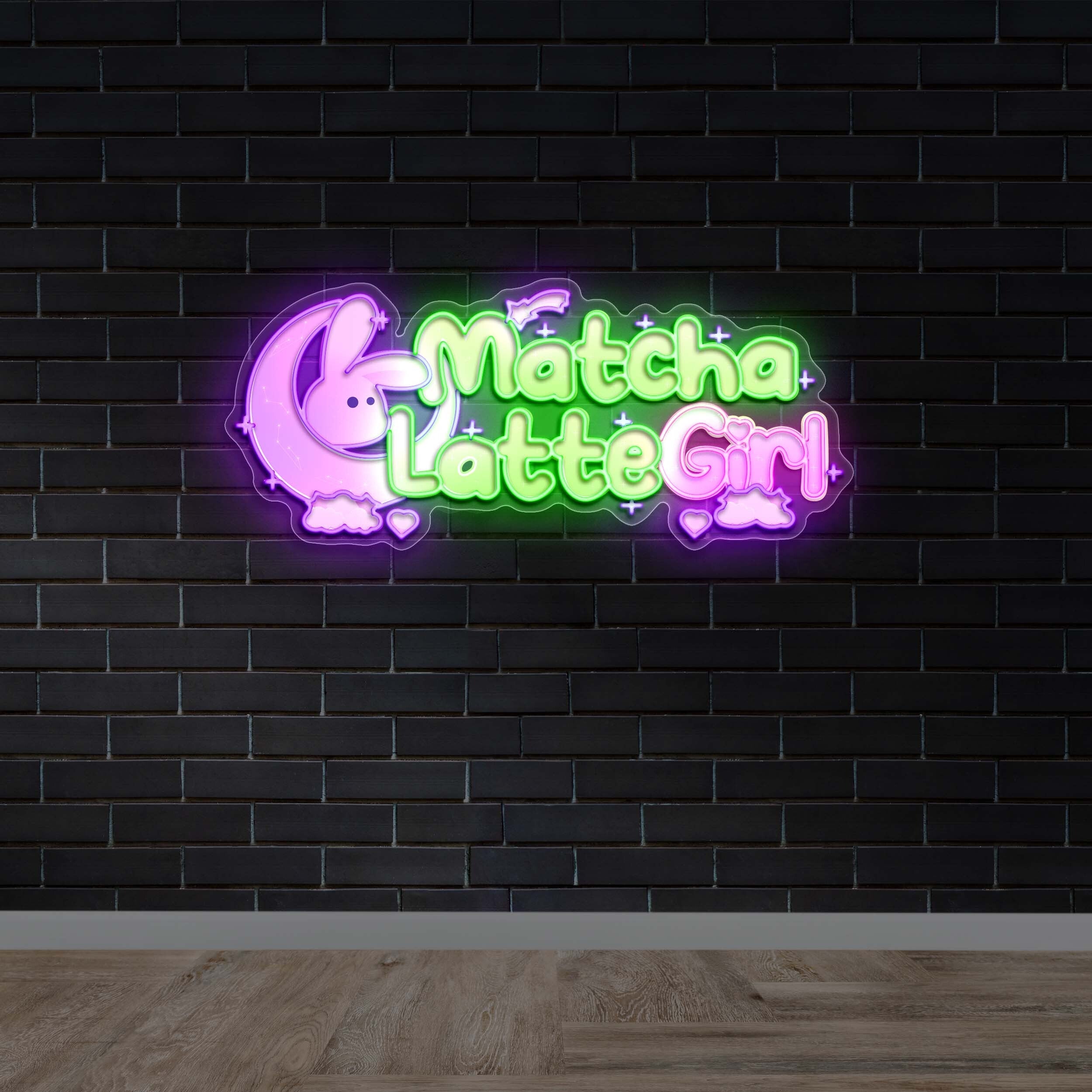 Matcha Latte Girl - Premium Neon Artwork