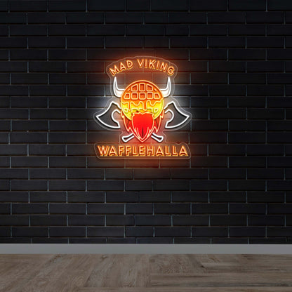 Mad Viking Wafflehalla - Premium Neon Artwork