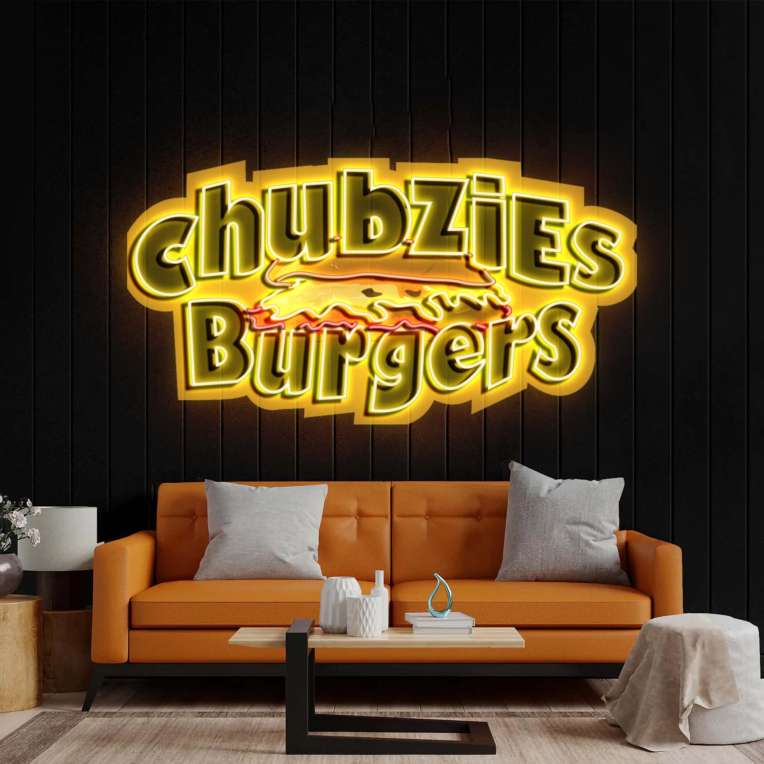 Chubzies Burgers - Premium Neon Artwork