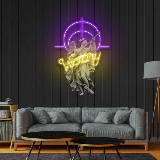 Victory Angel - Premium Neon Artwork