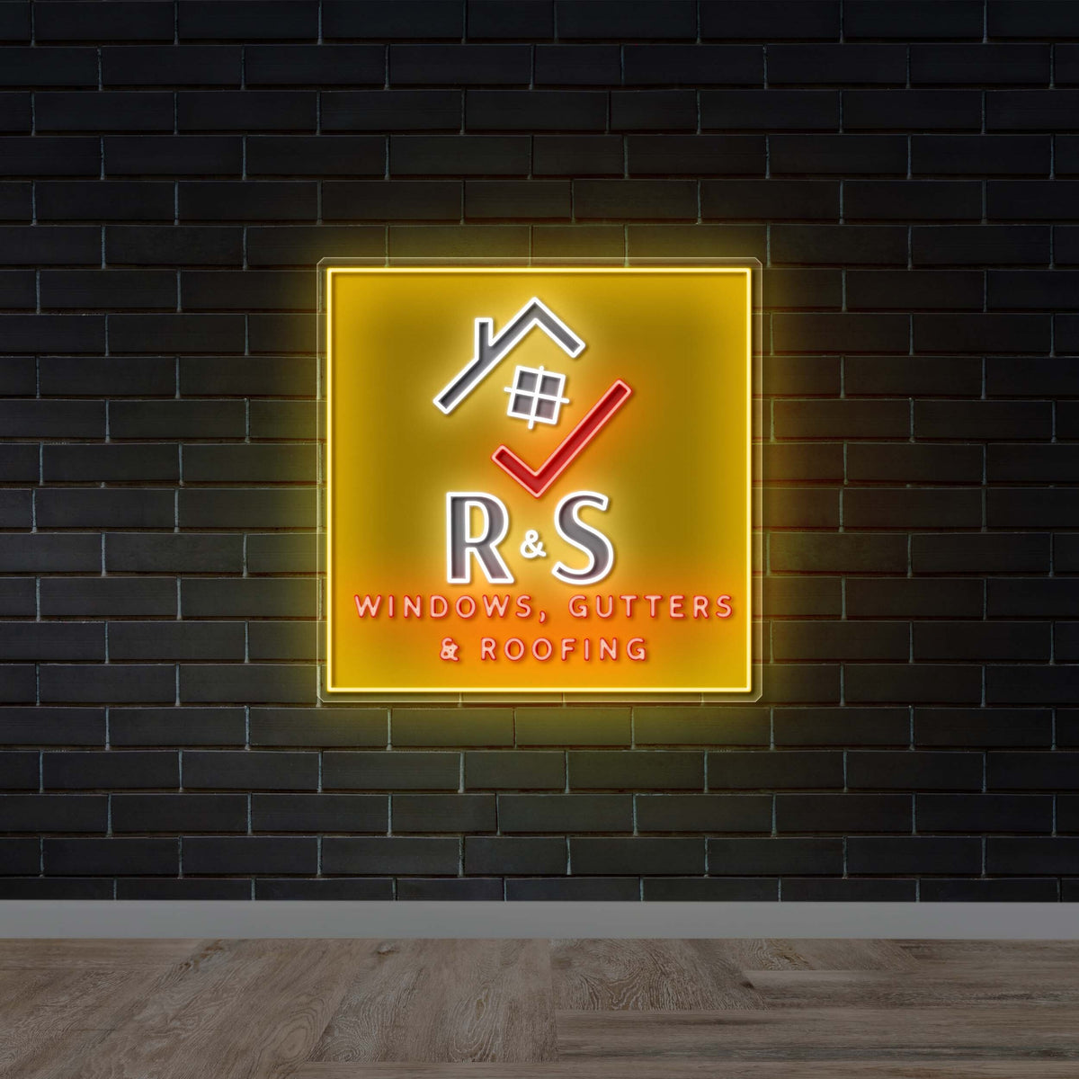 R&S Windows, Gutters & Roofing - Premium Neon Artwork