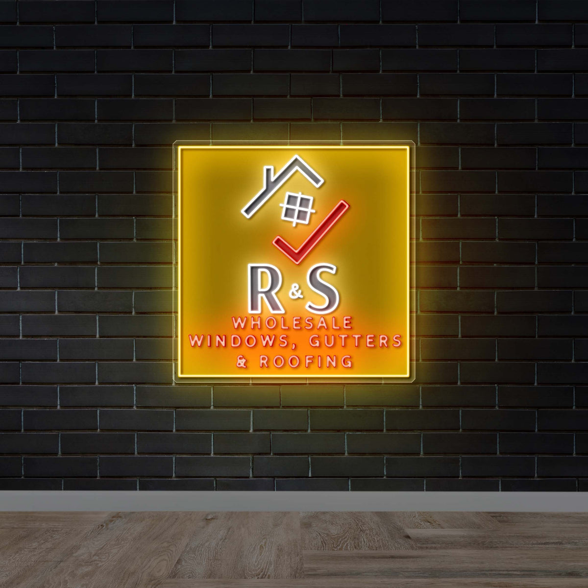 R&S Windows, Gutters & Roofing | 2nd Version - Premium Neon Artwork