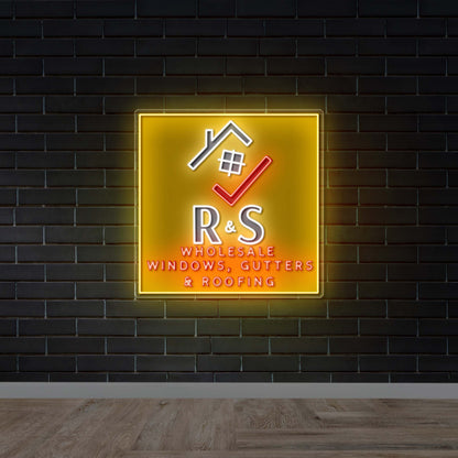 R&S Windows, Gutters & Roofing | 2nd Version - Premium Neon Artwork