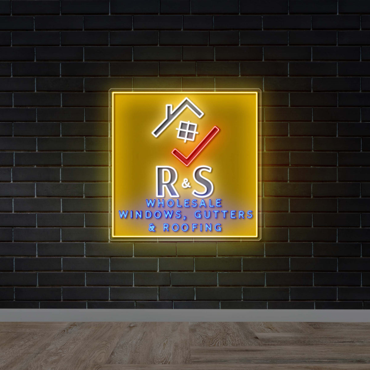 R&S Windows, Gutters & Roofing | 2nd Version - Premium Neon Artwork