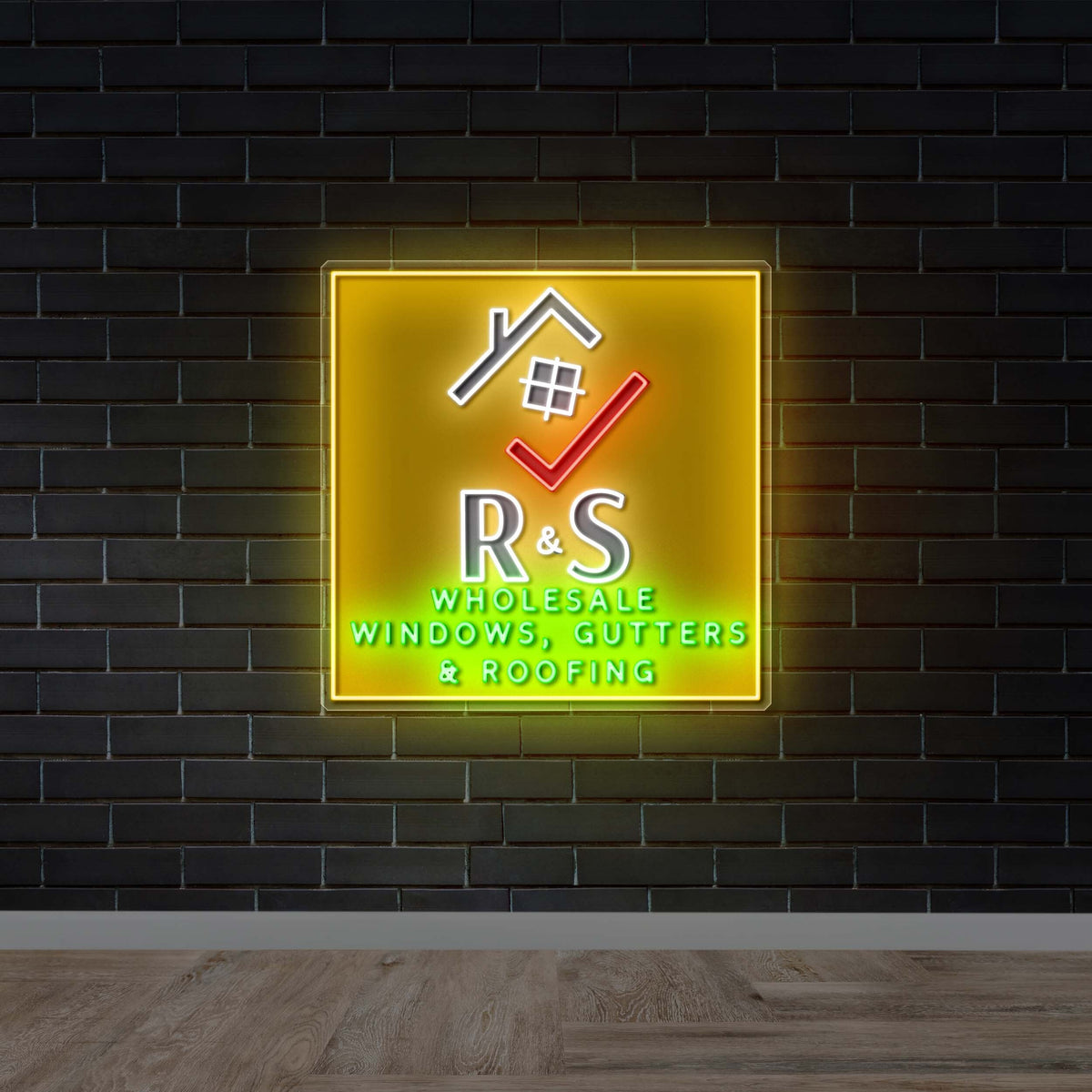 R&S Windows, Gutters & Roofing | 2nd Version - Premium Neon Artwork