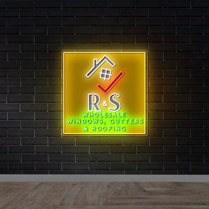 R&S Windows, Gutters & Roofing | 2nd Version - Premium Neon Artwork