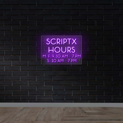 SCRIPTX HOURS -  Premium Neon Artwork