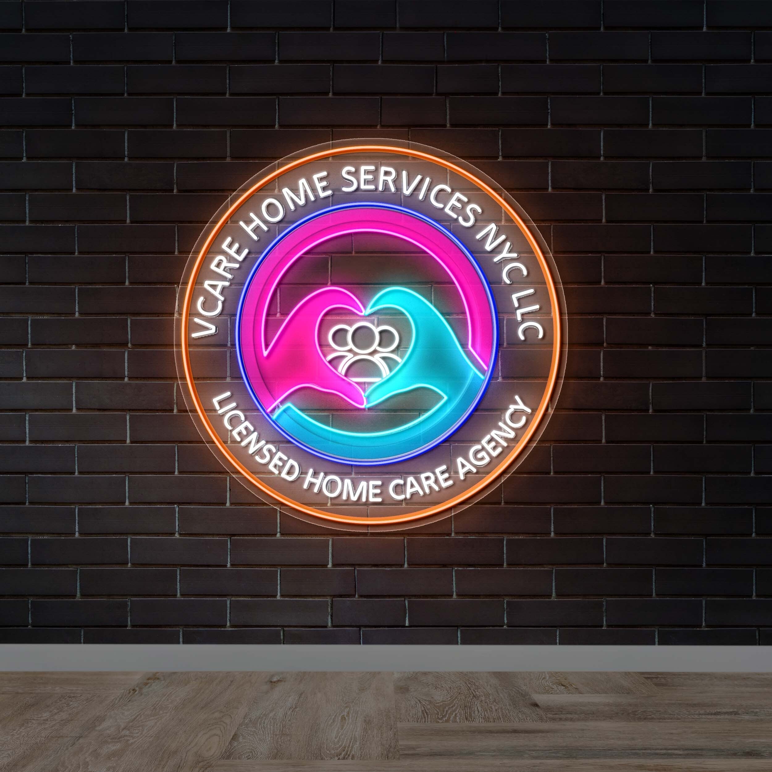 VCARE HOME SERVICES | Circular Version - Premium Neon Artwork
