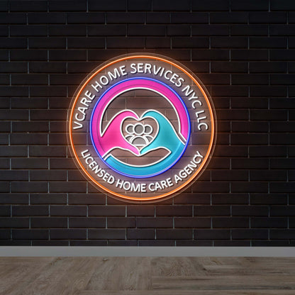 VCARE HOME SERVICES | Circular Version - Premium Neon Artwork