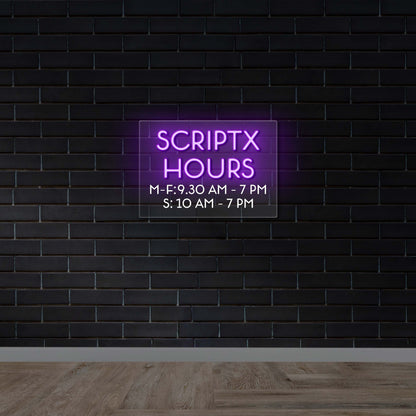 SCRIPTX HOURS -  Premium Neon Artwork