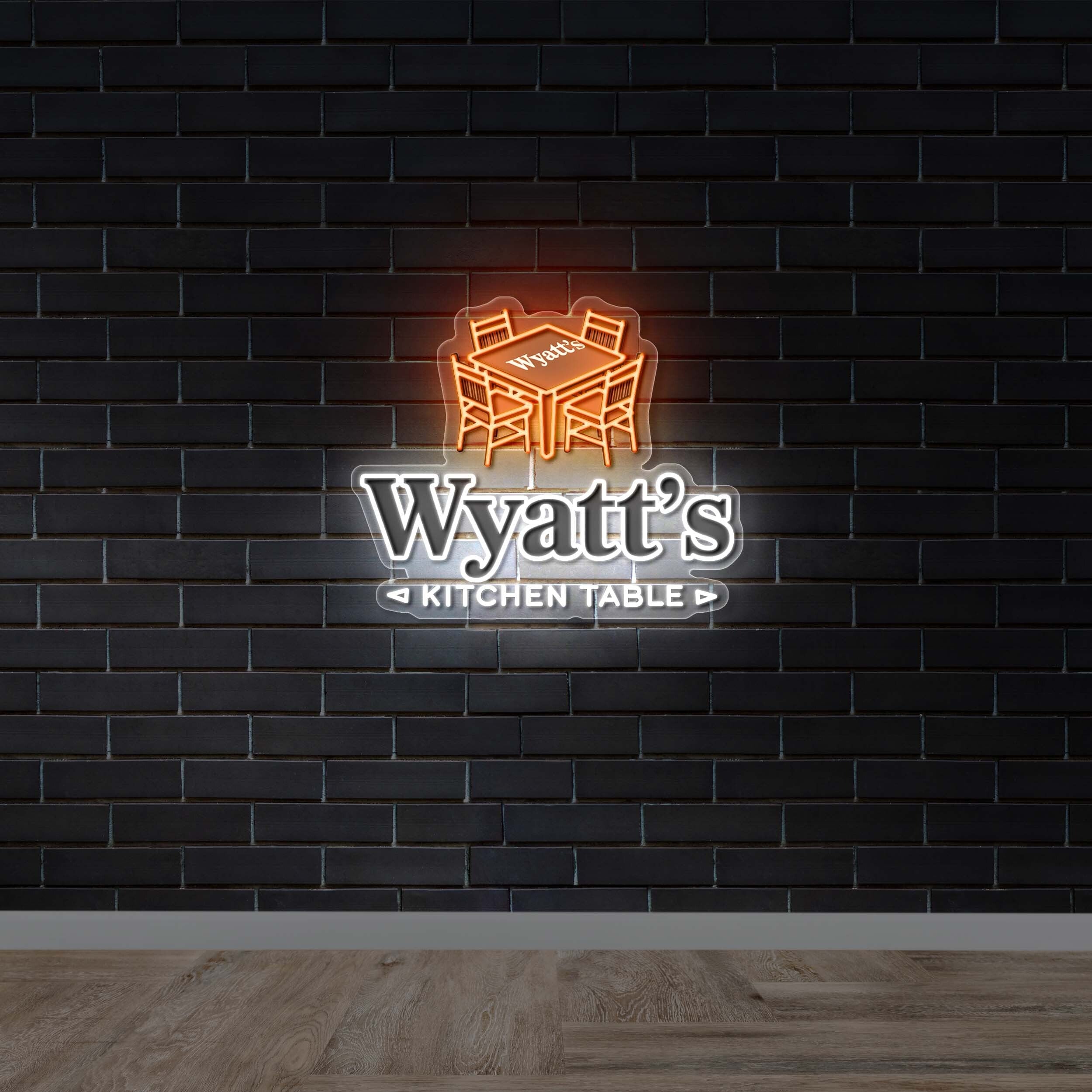 Wyatt's Kitchen Table - Premium Neon Artwork