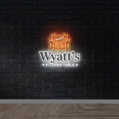 Wyatt's Kitchen Table - Premium Neon Artwork