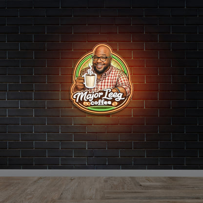 Major Leeg Coffee - Premium Neon Artwork