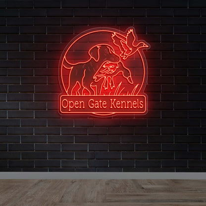 Open Gate Kennels - Premium Neon Artwork