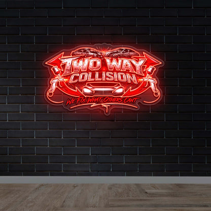 TWO WAY COLLISION - Premium Neon Artwork