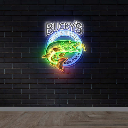 BUCKY'S Bait & Tackle - Premium Neon Artwork