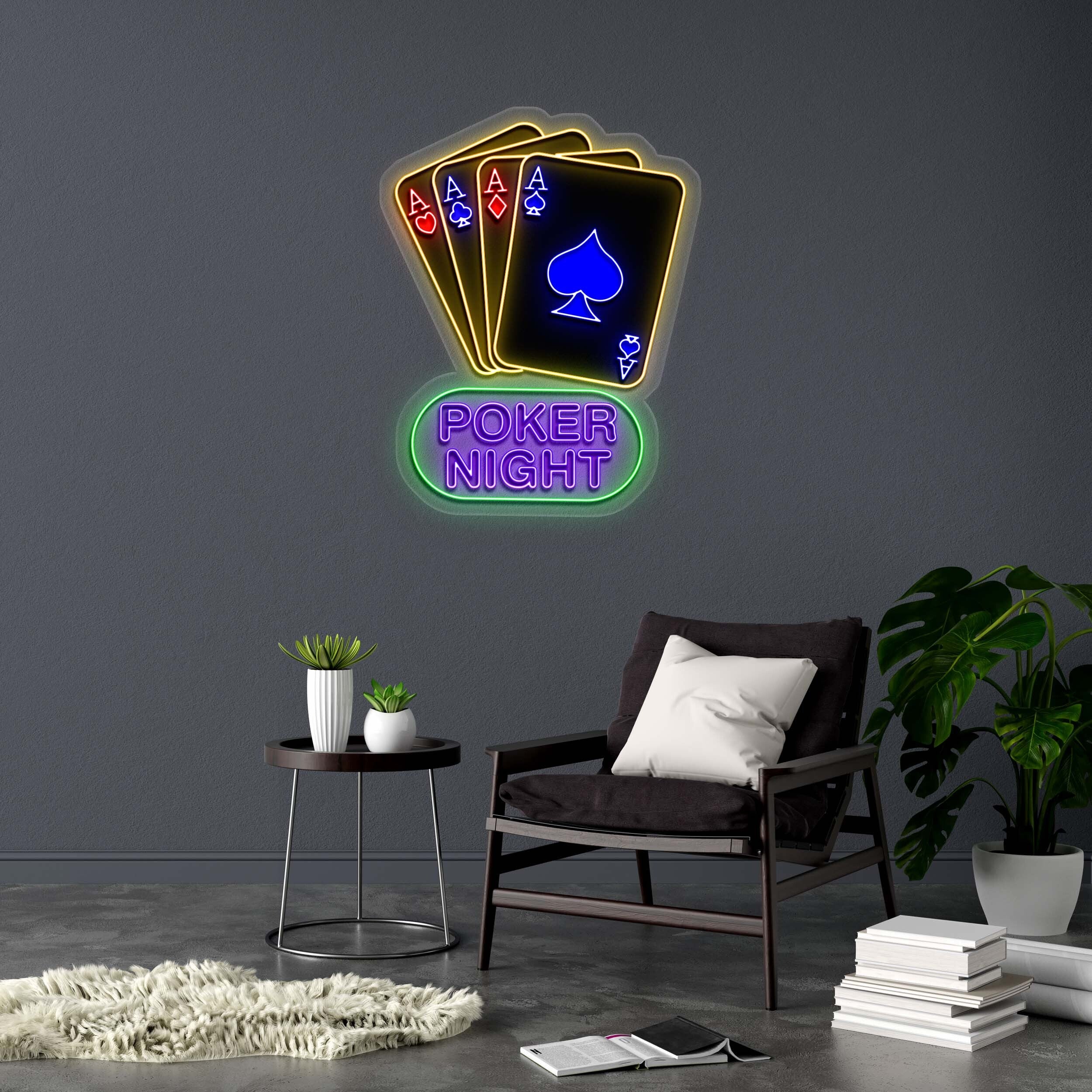 POKER NIGHT - Premium Neon Artwork