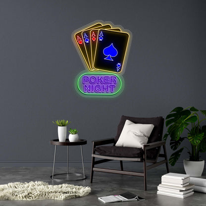 POKER NIGHT - Premium Neon Artwork