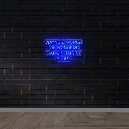 Wayne’s world of wonders BARGIN THRIFT STORE - Premium Neon Artwork