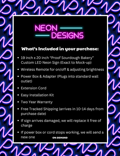 Proof Sourdough Bakery - Premium Neon Artwork