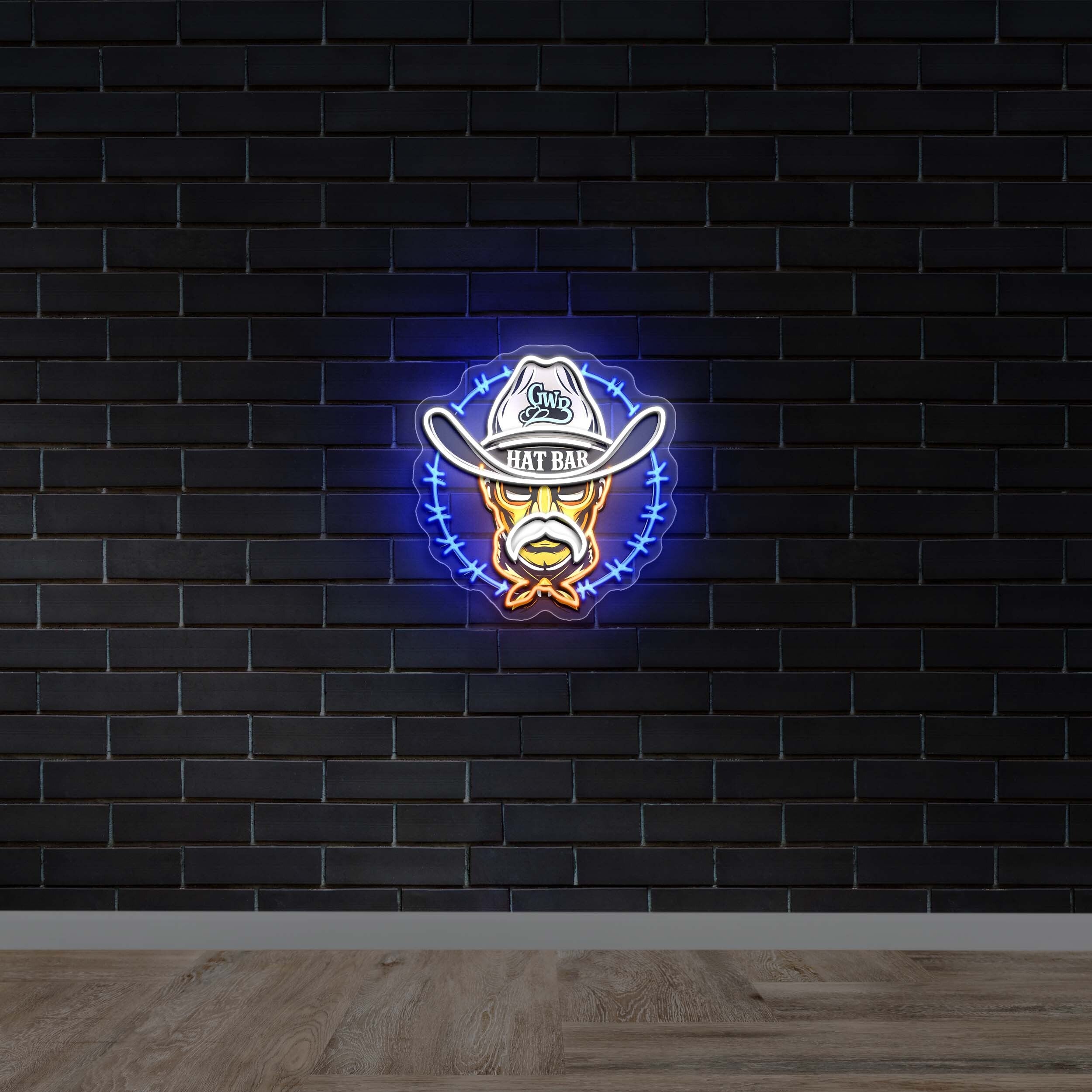 GWB HAT BAR_White-Premium Neon Artwork