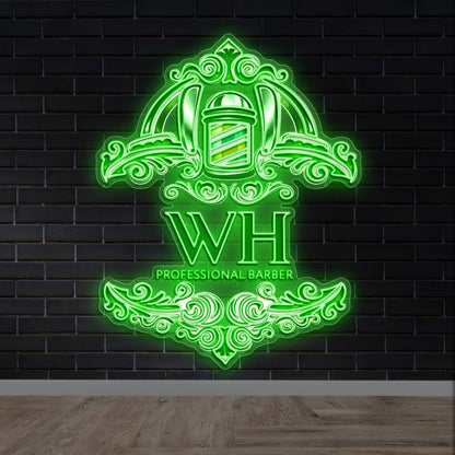 WH PROFESSIONAL BARBER - Premium Neon Artwork