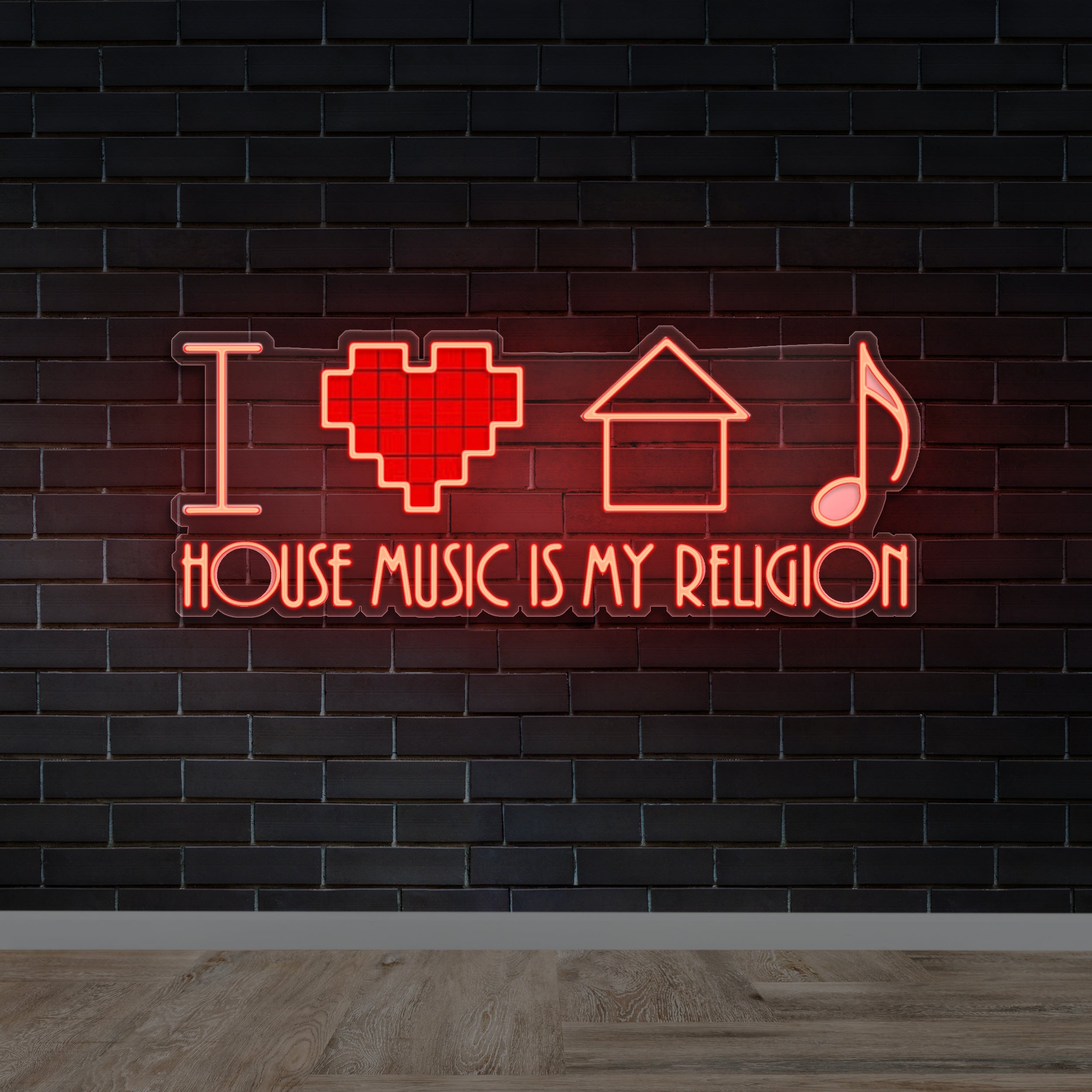 House Music Is My Religion - Premium Neon Artwork