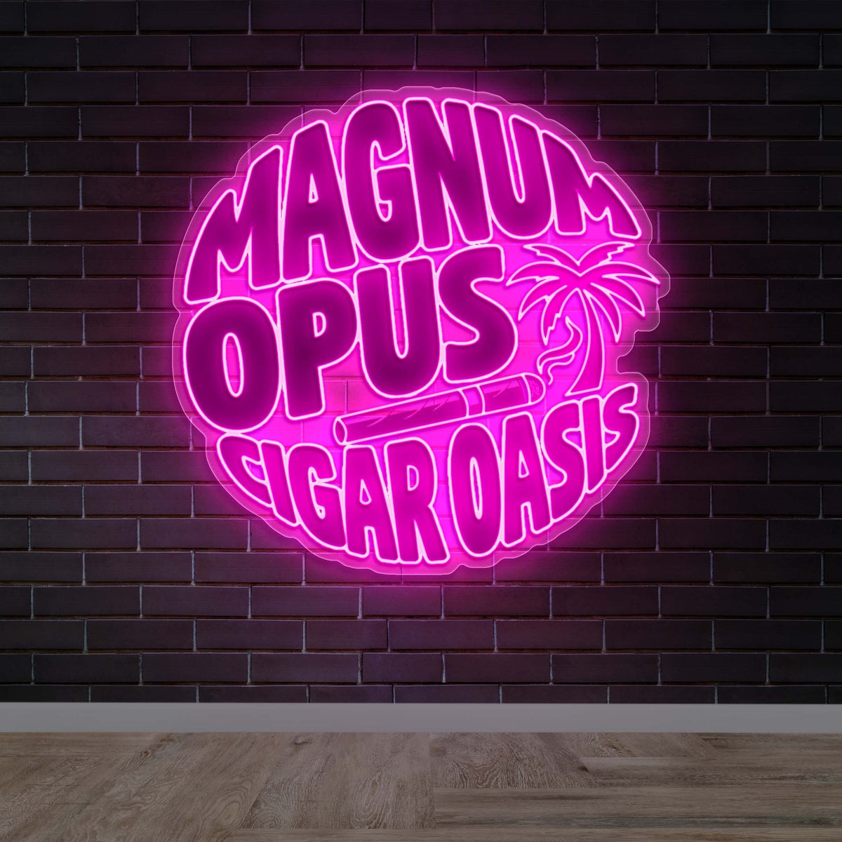 Magnum Opus Cigar Oasis - Premium Neon Artwork