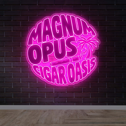 Magnum Opus Cigar Oasis - Premium Neon Artwork