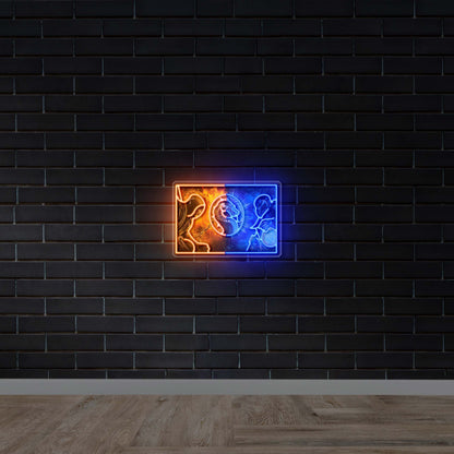 Scorpio vs Subzero Basketball - Premium Neon Artwork