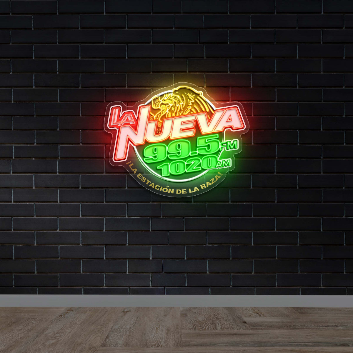 La Nueva 99.5 FM 102.0 AM - Premium Neon Artwork
