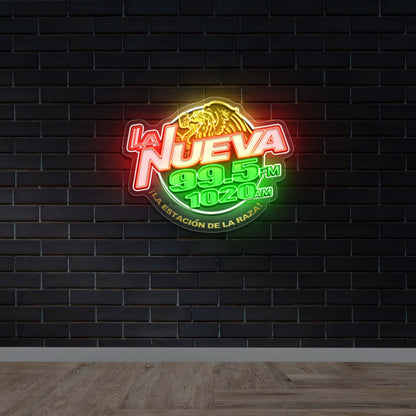 La Nueva 99.5 FM 102.0 AM - Premium Neon Artwork