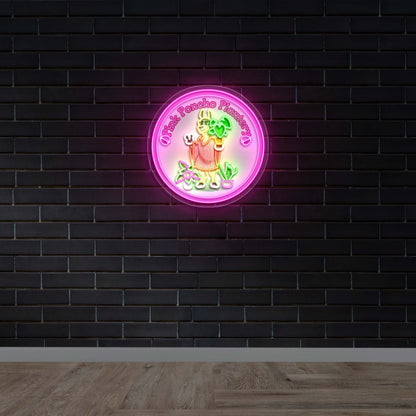 Pink Poncho Plantery - Premium Neon Artwork
